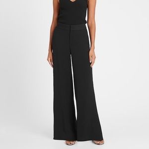 Banana Republic. Petite, wide leg, high waisted black trousers.